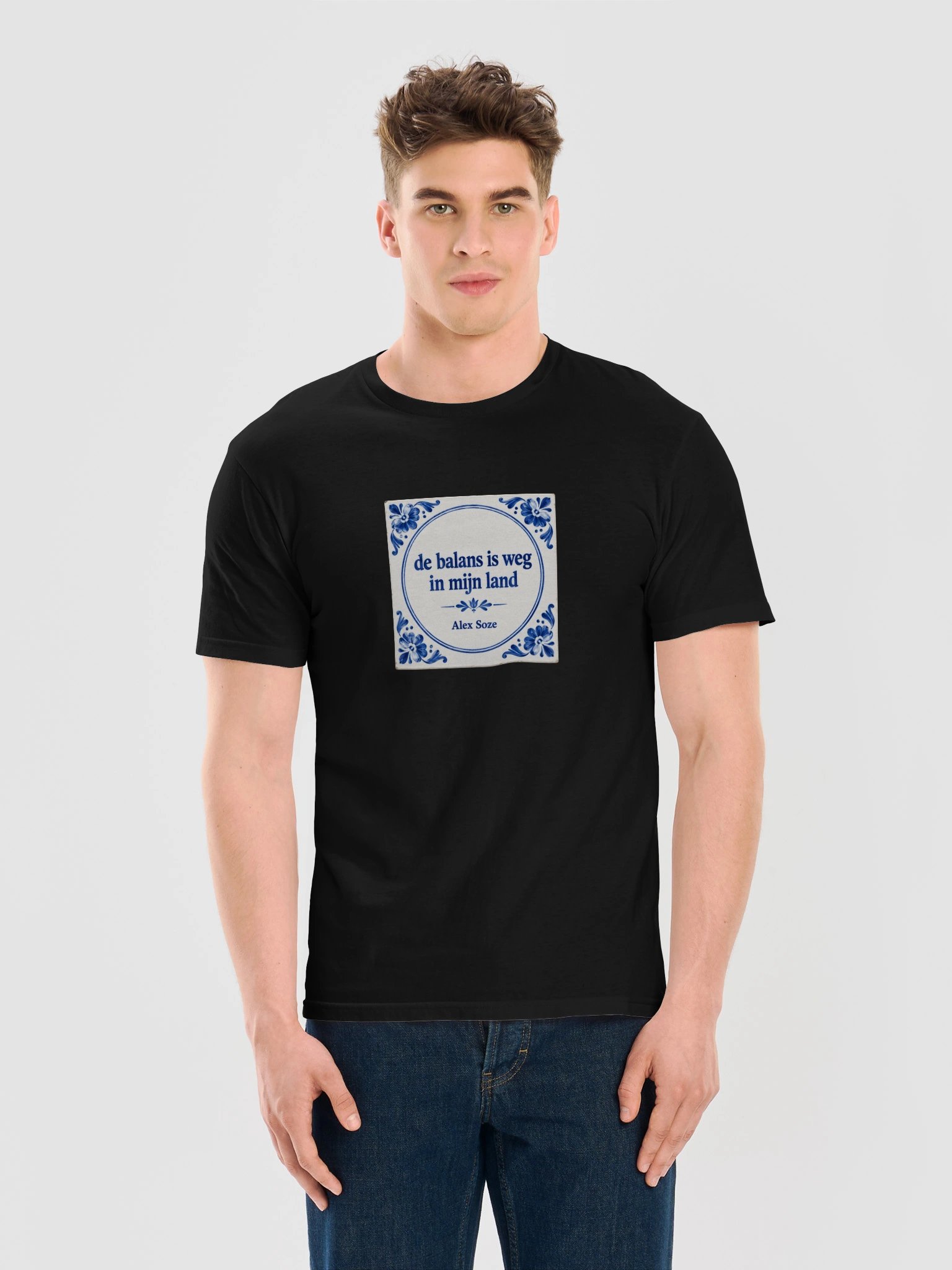 RoddelPraat Tegeltje T-Shirt – Zwart product image (2)