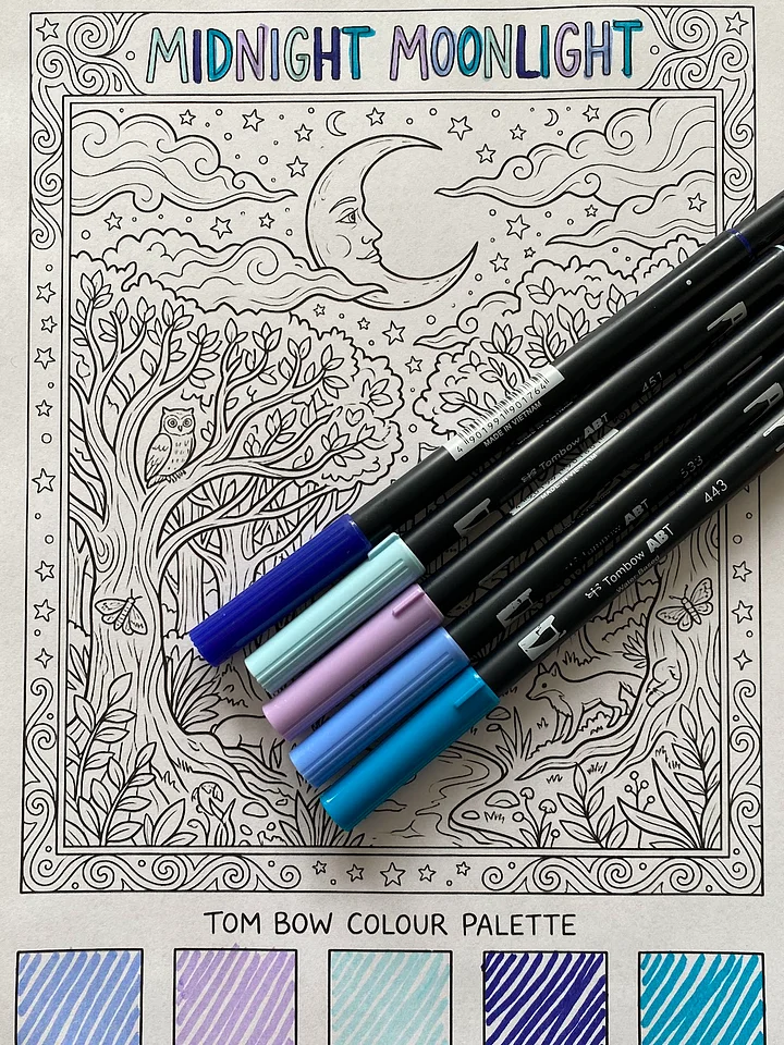 Midnight Moonlight Colouring Page product image (1)