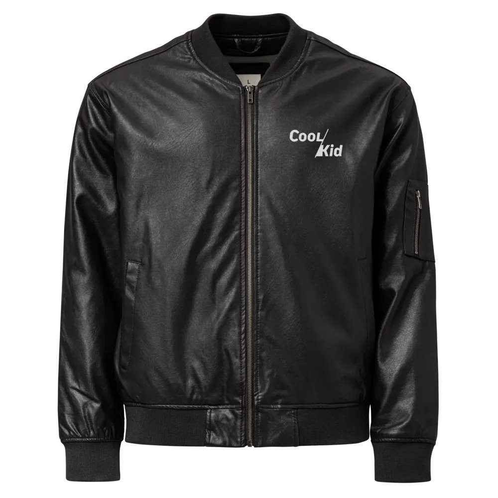 Stylish Streak Faux Leather Bomber product image (1)