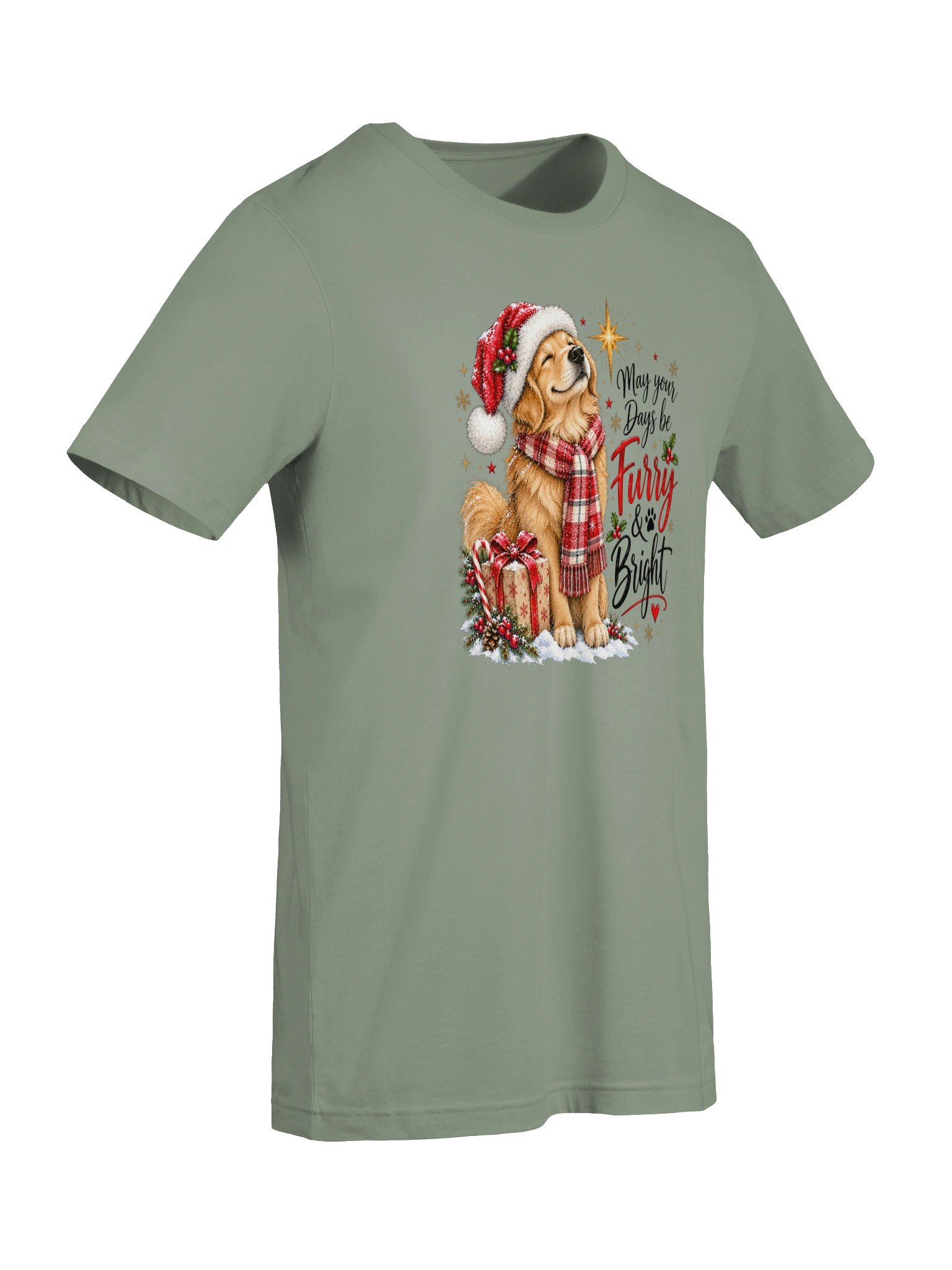 May Your Days Be Furry & Bright T-Shirt | Christmas Dog Lover Tee product image (7)