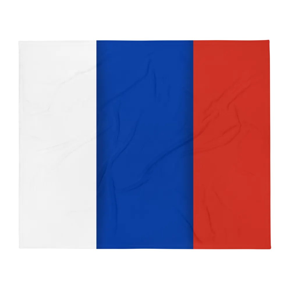 White Blue Red Flag Colored Throw Blanket product image (2)