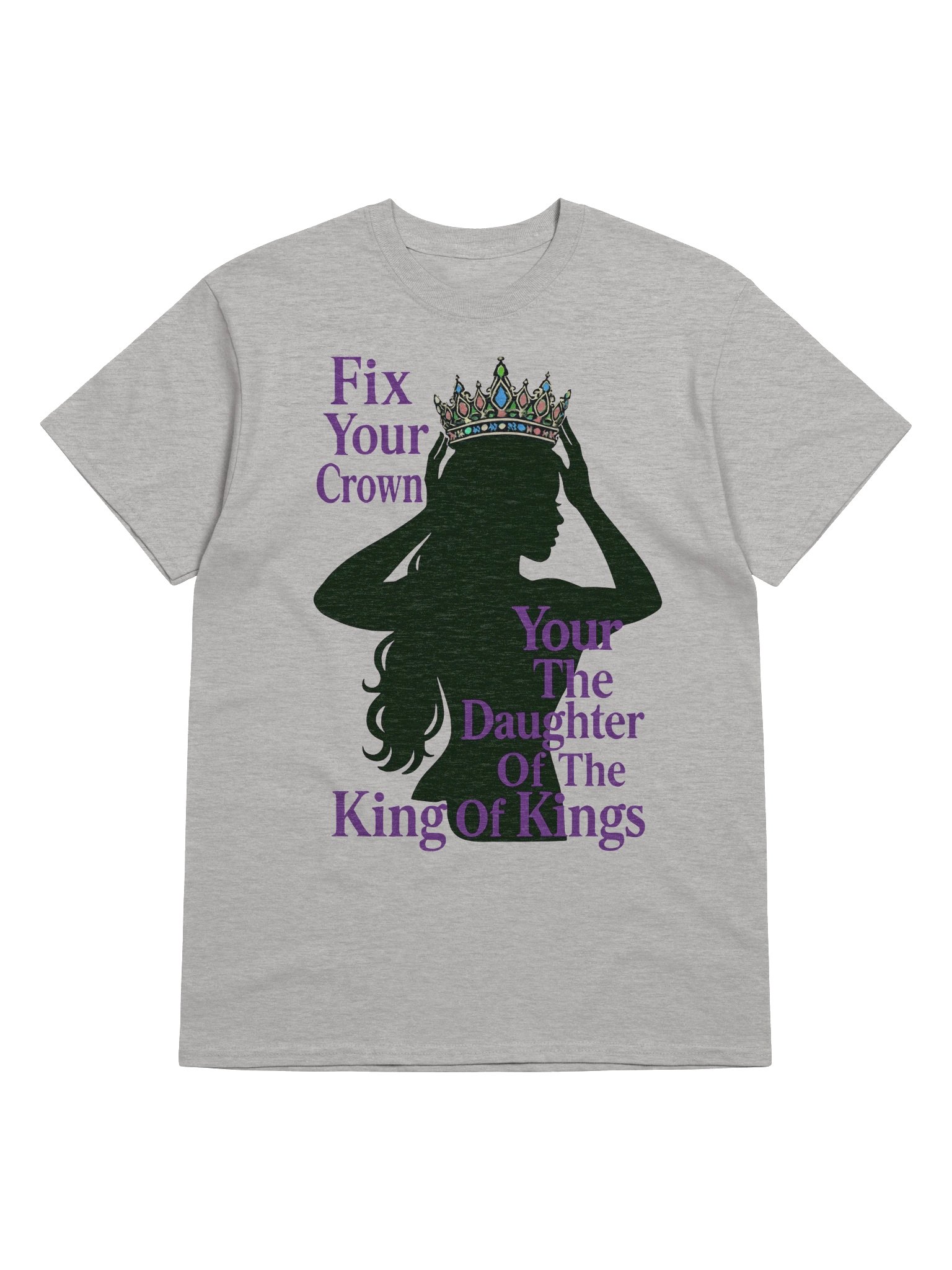 Fix Your Crown Daughter of the King Christian T Shirt for Women Faith Based Apparel Kingdom Identity Shirt product image (5)