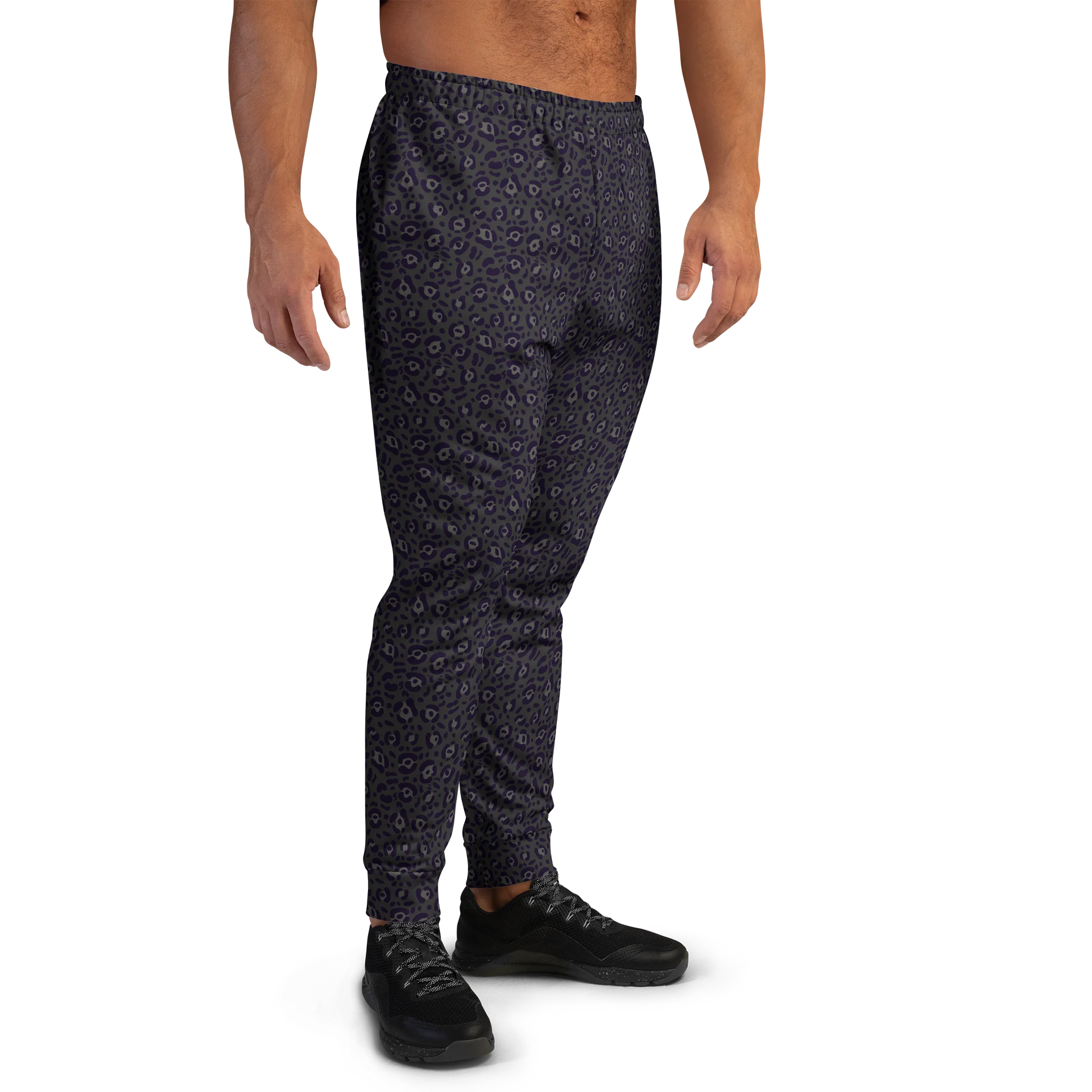 Trendy Bold Black Leopard Print Men’s Joggers product image (4)