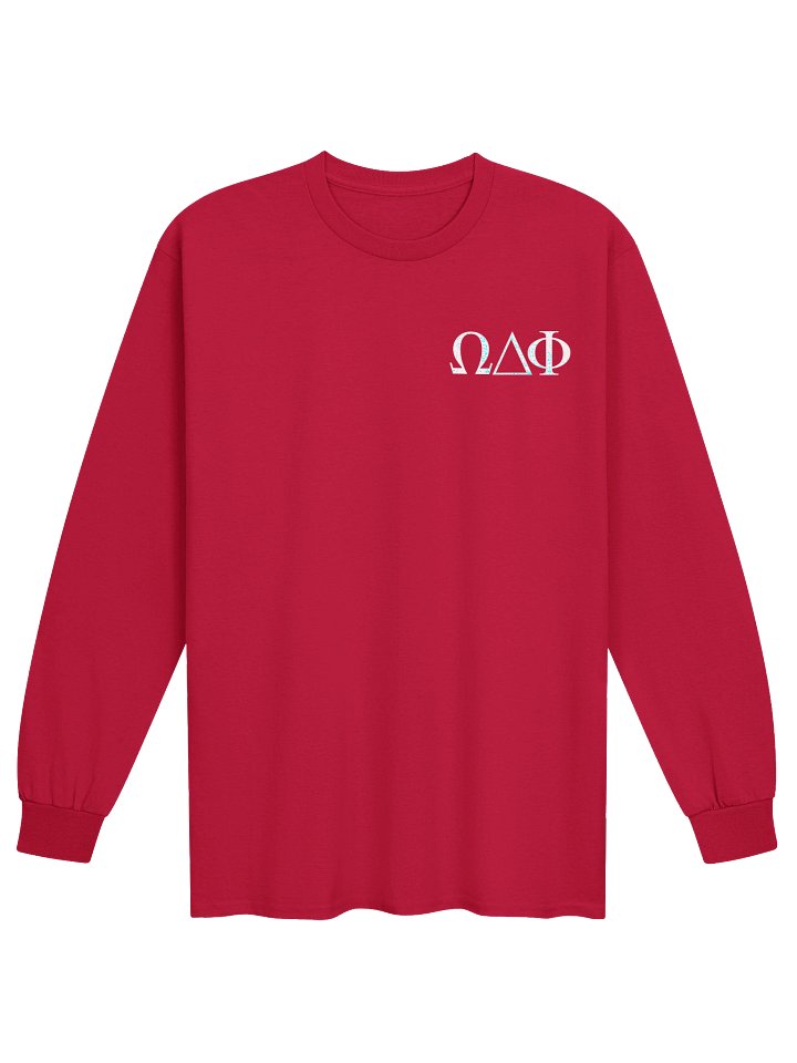 Omega Delta Phi Greek Letters Red Long Sleeve Tee product image (1)