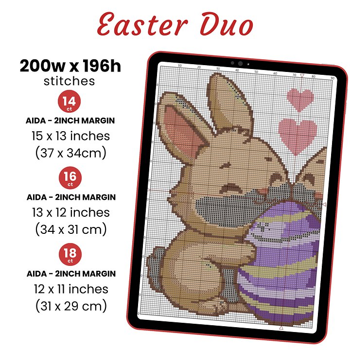 Easter Bunny Duo Cross Stitch Pattern product image (2)