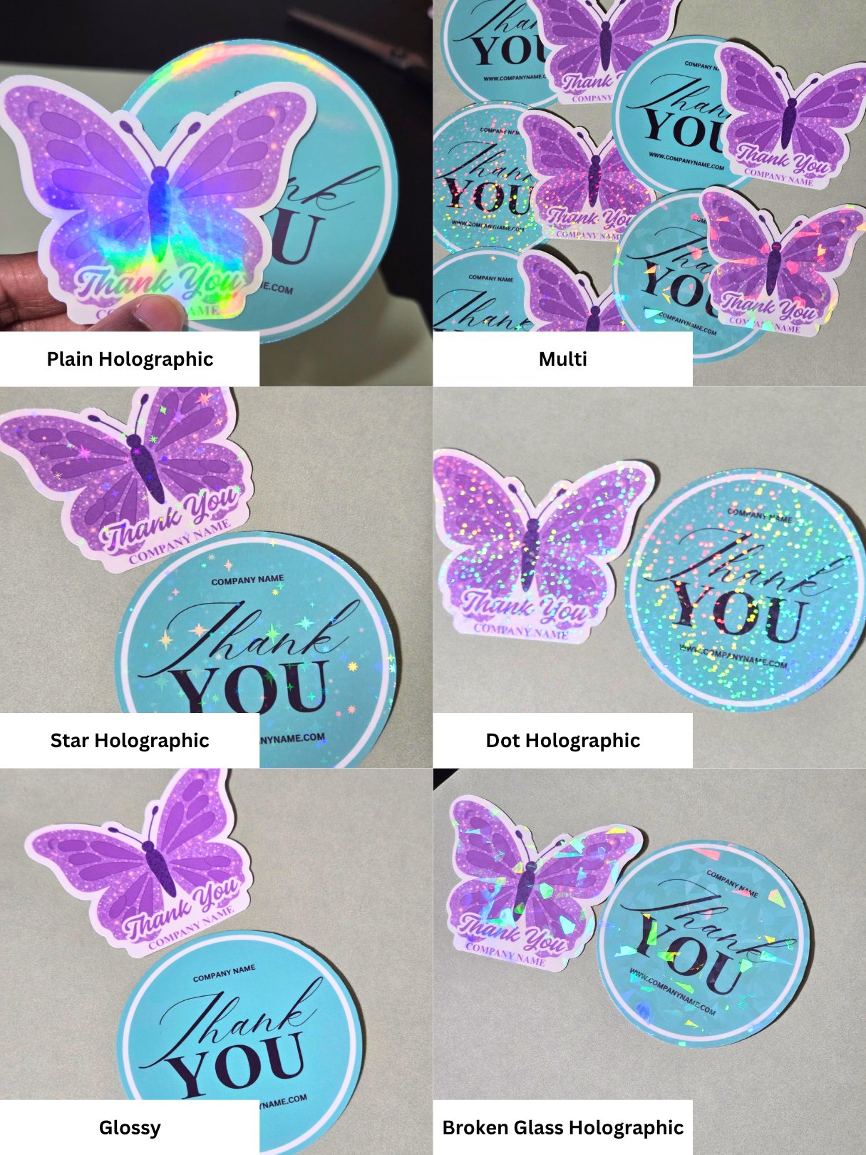 100 Waterproof Stickers - Holographic Options product image (2)