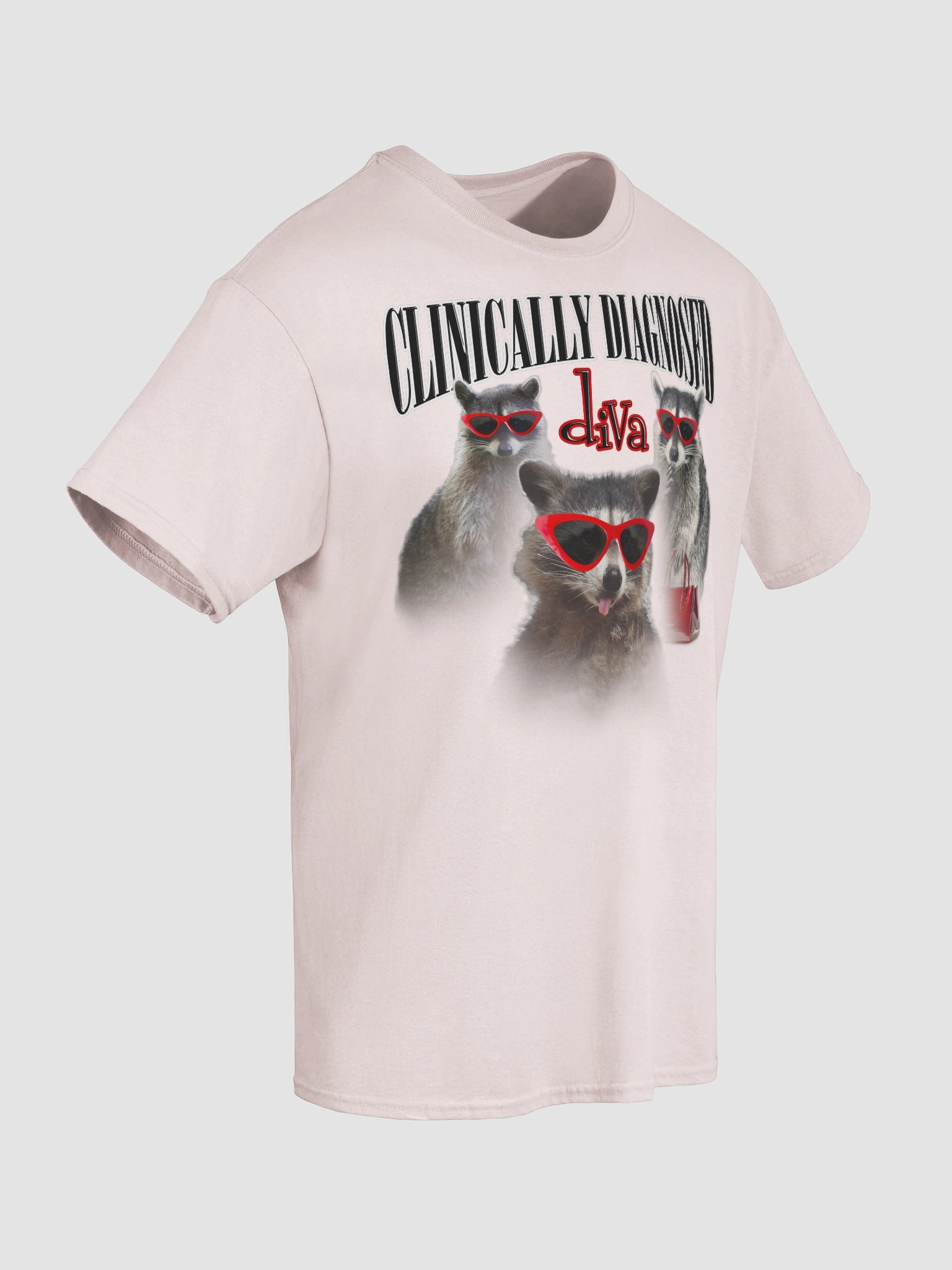 Clinically diagnosed diva - Raccoon T-shirt product image (104)