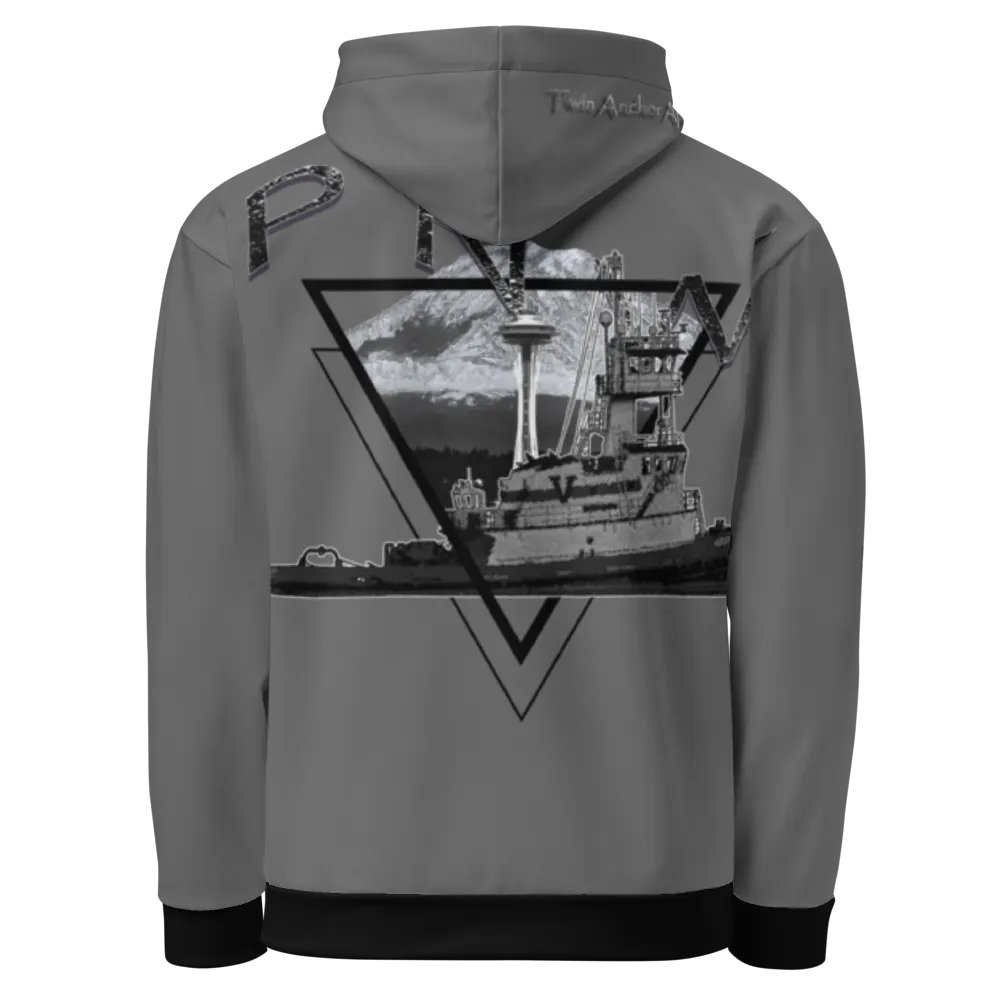 PNW T - Mt. Rainer & Tug Hudson (Gray) – Performance Marine Wear | Twin Anchor Apparel North Current Line product image (7)