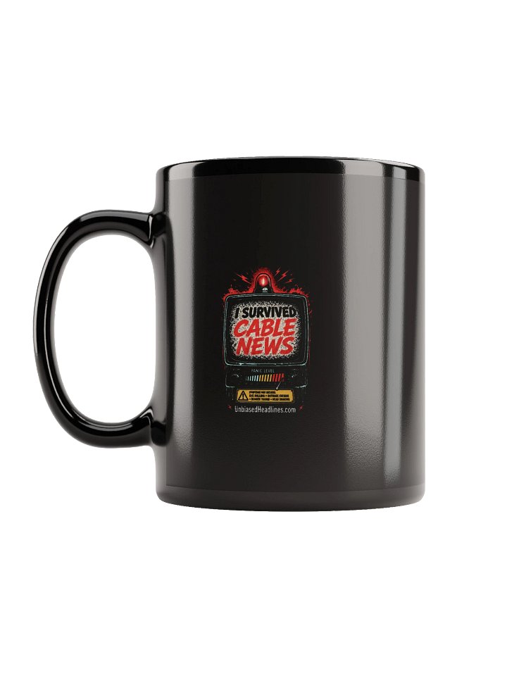 I Survived Cable News TV Panic-Meter Black Mug product image (7)