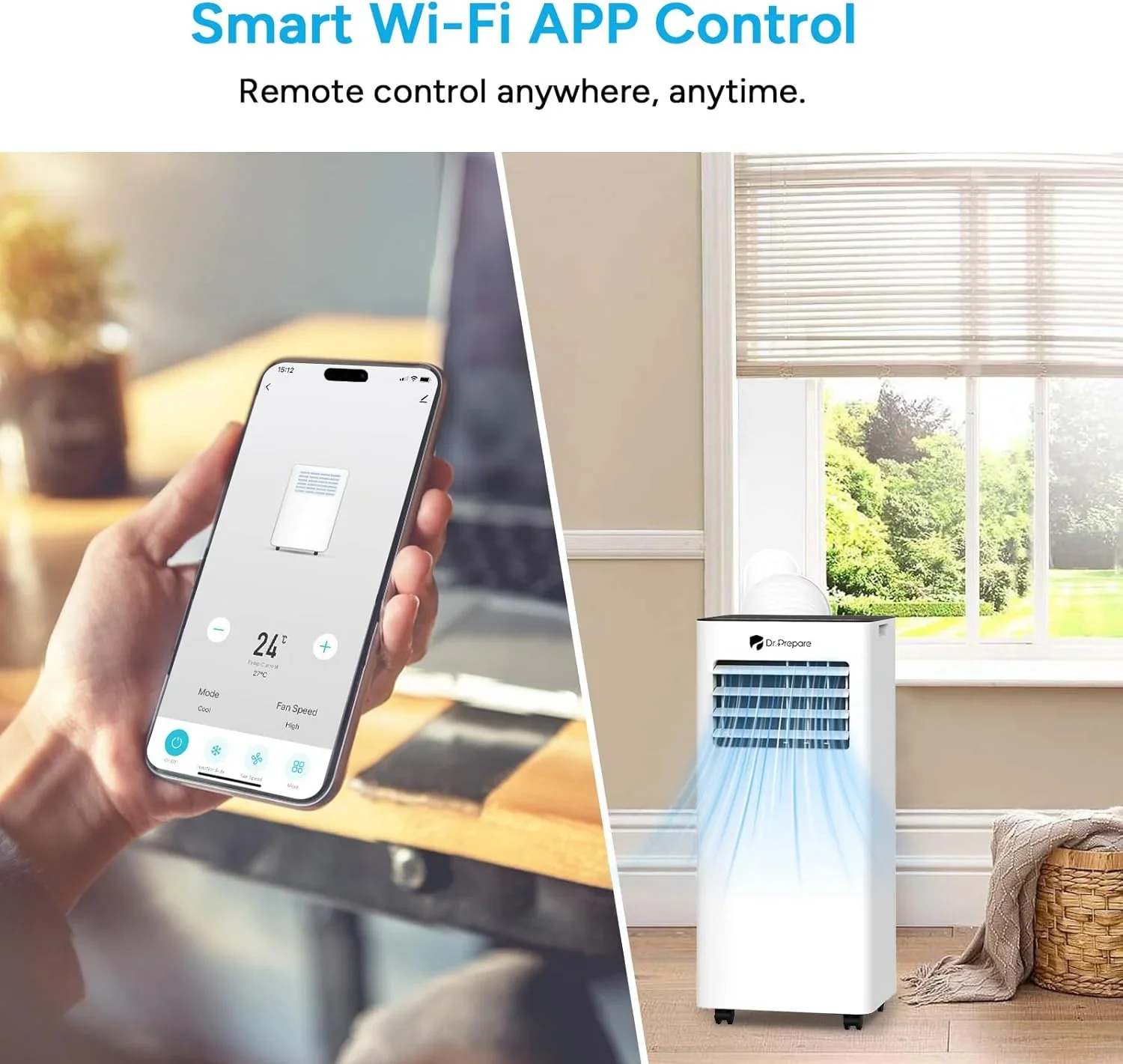 9000 BTU Portable Air Conditioner with WiFi, Dehumidifier & Fan Function product image (9)
