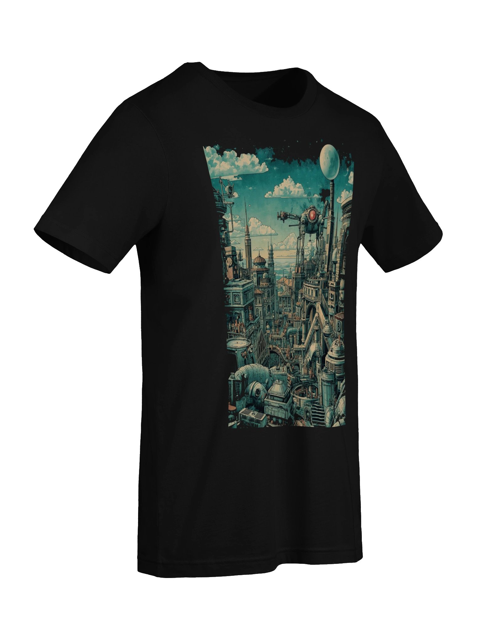 Retro-Futurist Cityscape Lightweight T-Shirt product image (2)