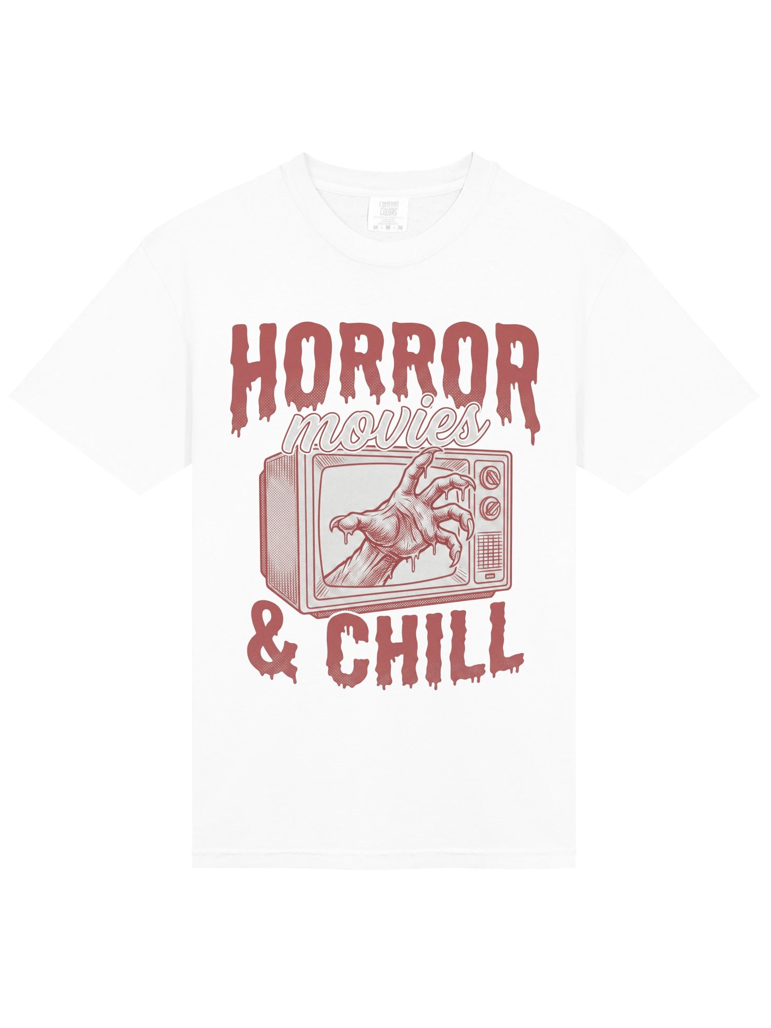 Horror Movies & Chill Retro TV Halloween Horror Design product image (12)