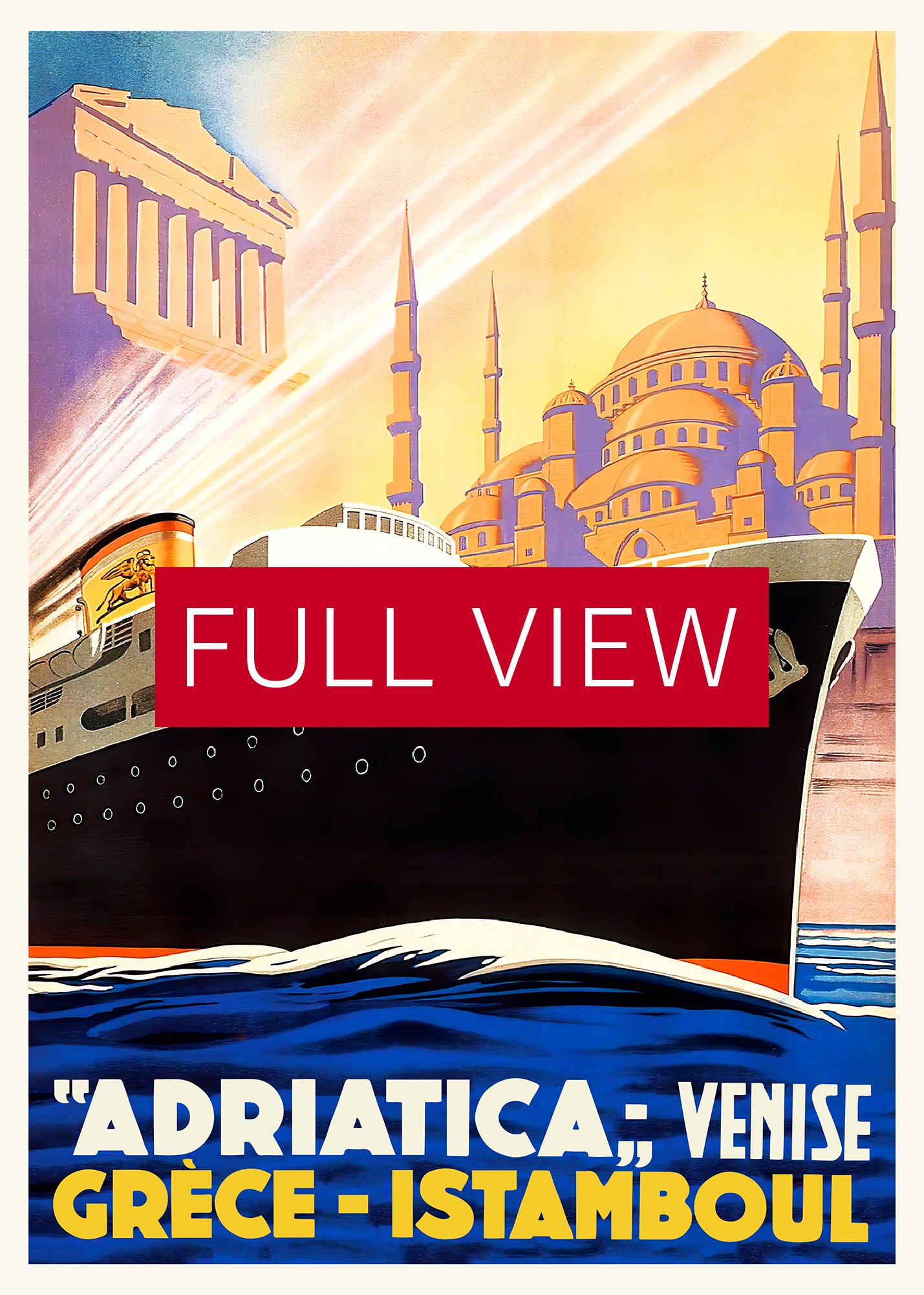 Greece Istanbul, Turkey, Adriatic (France, 1910s) — retro vintage travel poster product image (3)