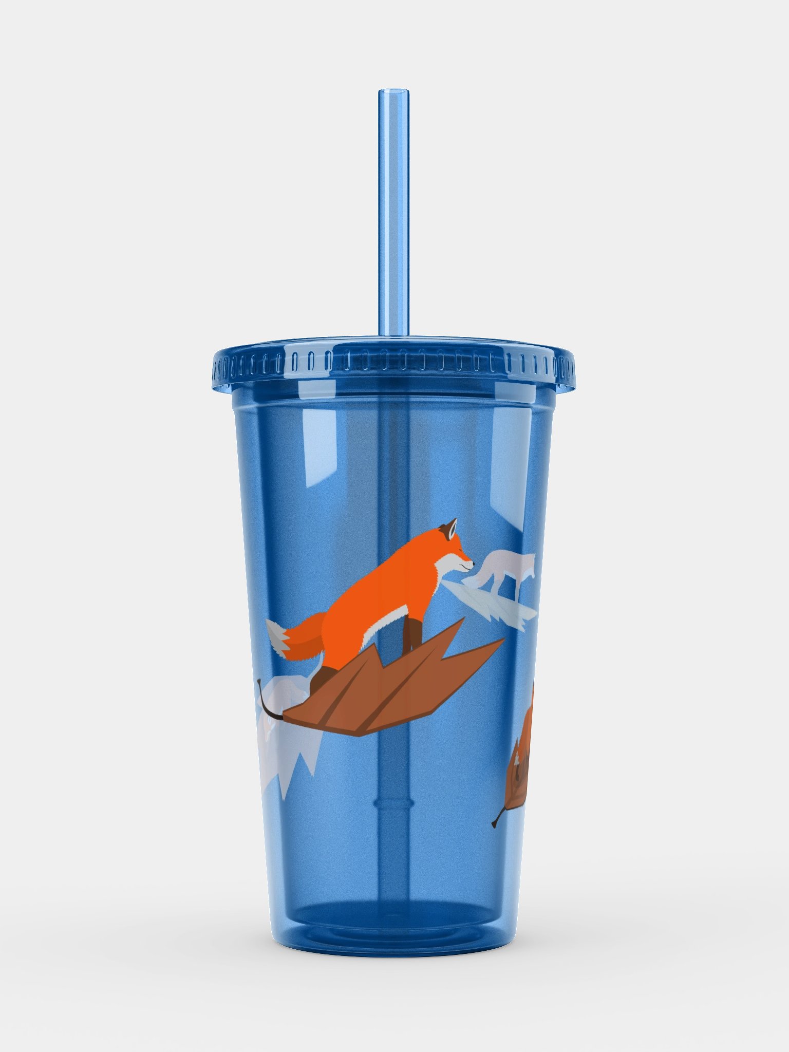 Tiny Autumn Leaf Foxes Transparent Tumbler product image (2)