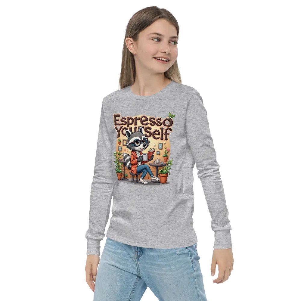 Espresso Raccoon Youth Long Sleeve Tee product image (22)