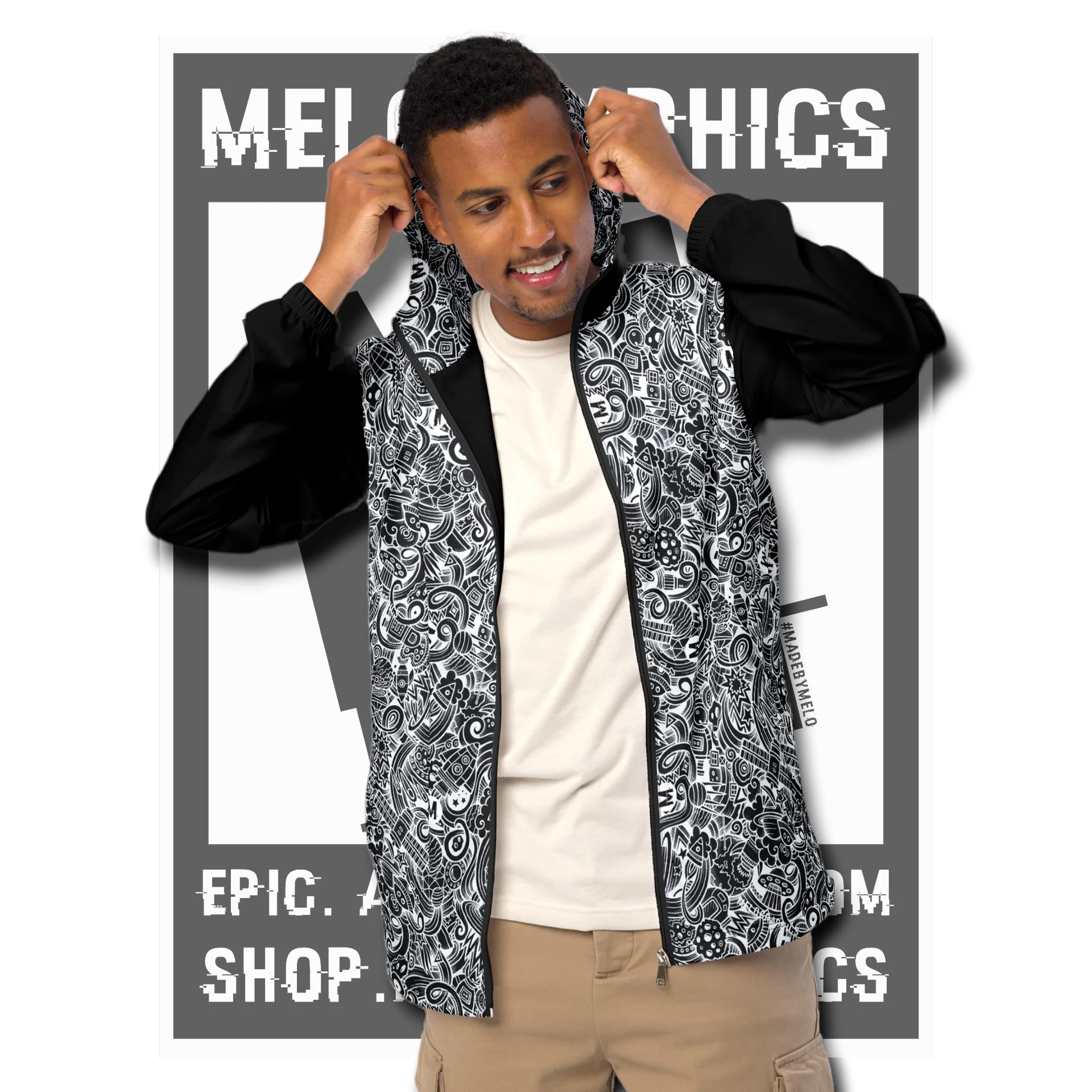Dark Space Scribble - Ultimate Windbreaker Jacket | #MadeByMELO product image (9)