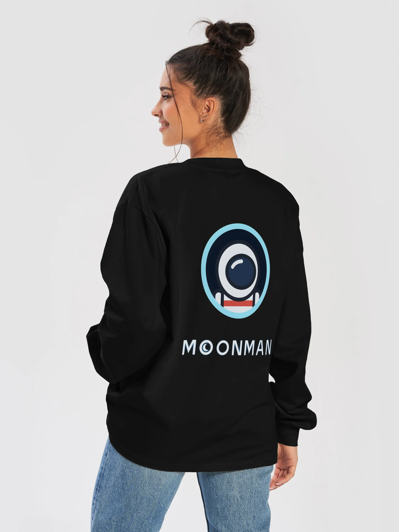 MoonMan Long Sleeve, Logo + Wordmark back product image (8)