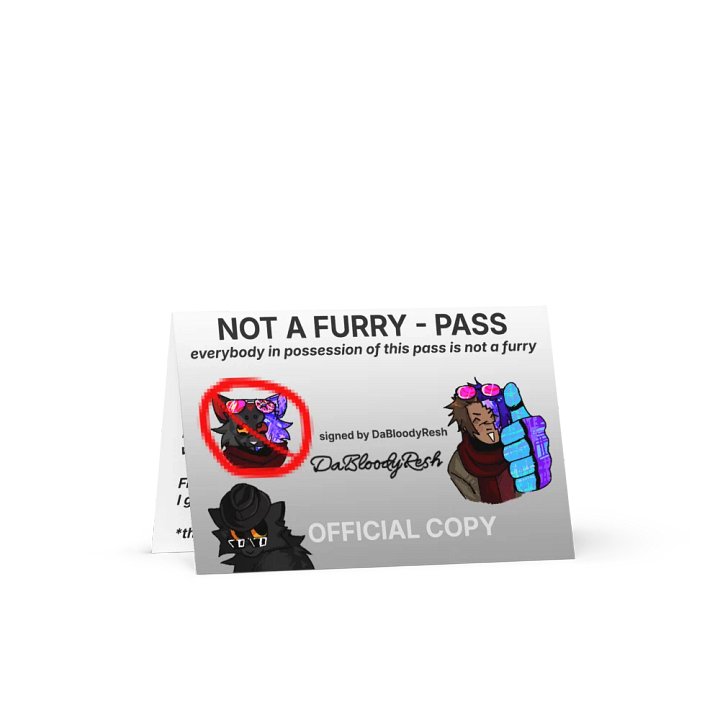 The Official "Not-A-Furry" Pass product image (1)