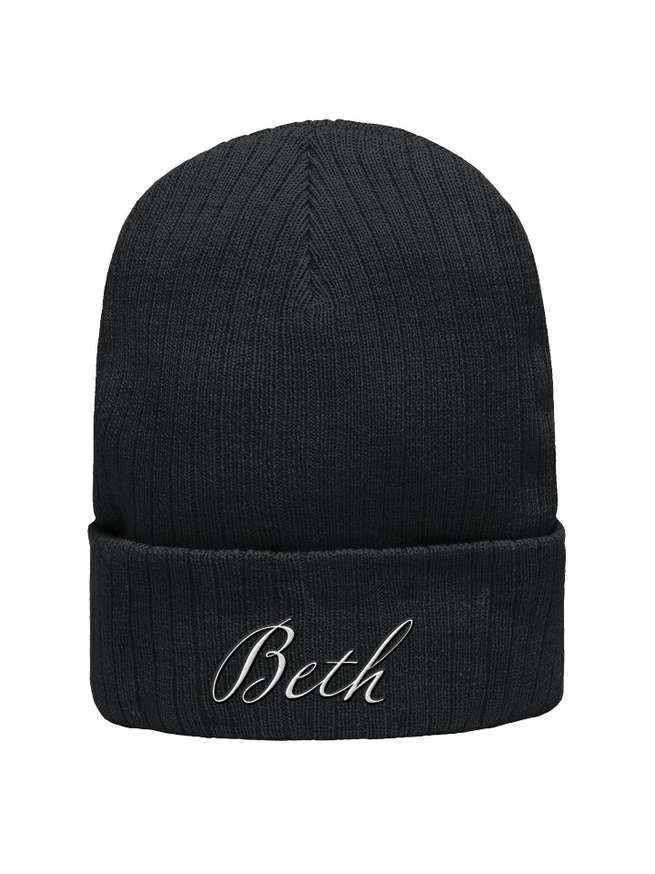 (Beth) Elegance Embroidered Ribbed Beanie product image (1)