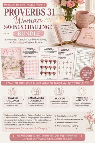 Introducing the Proverbs 31 Woman Savings Challenge, now available in our shop. Empower yourself to take control of your fina...