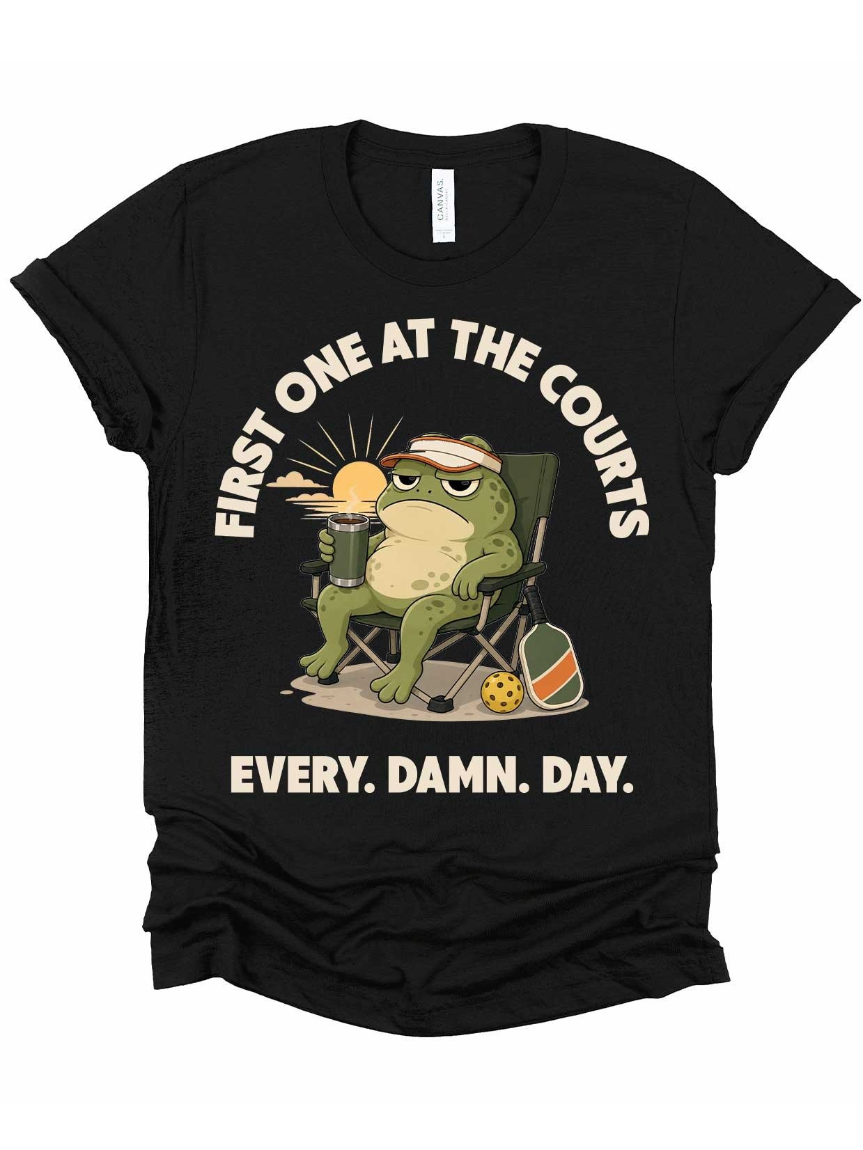 First One at the Courts Pickleball T Shirt Gift for Players product image (1)