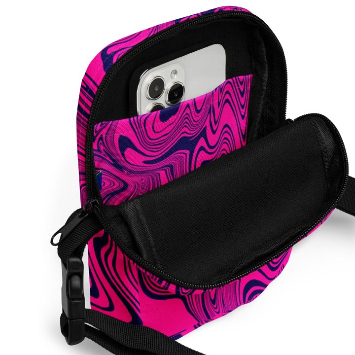 Utility Crossbody Bag - Abstract Magenta Pink Swirls product image (2)