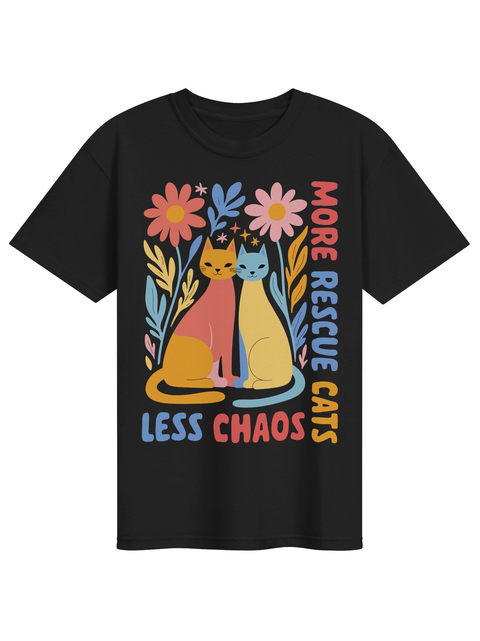 More Rescue Cats Less Chaos T Shirt product image (1)