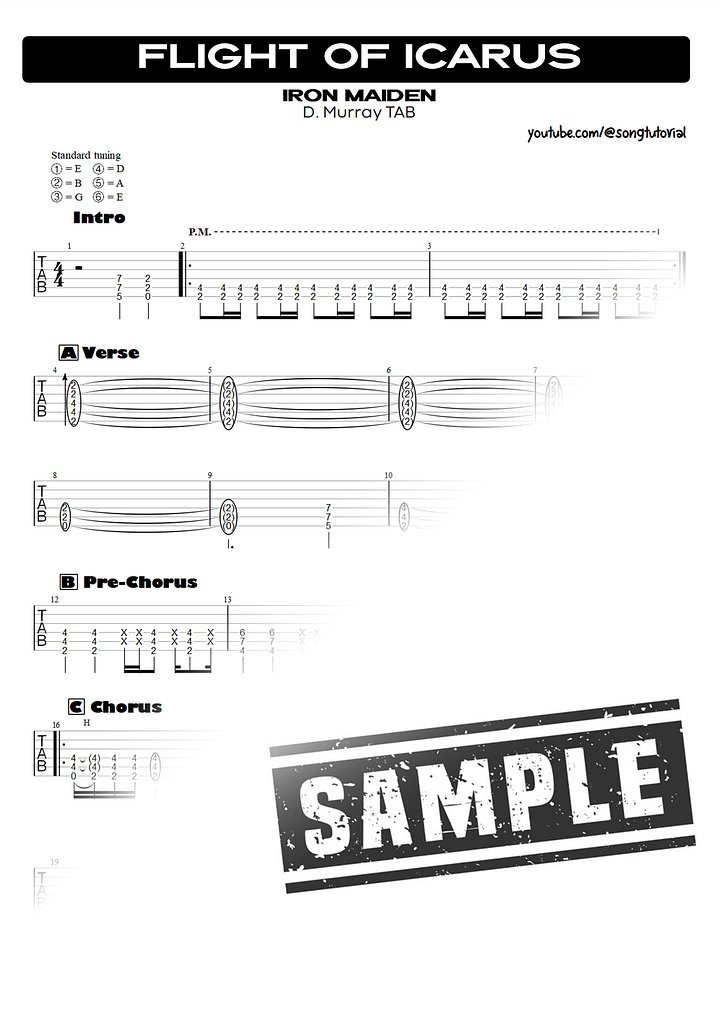 Flight of Icarus PDF TAB + Backing Track MP3 product image (2)