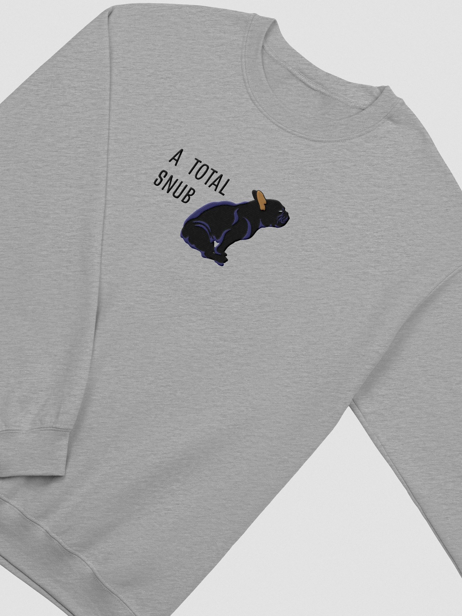 A Total Snub Sweatshirt (Embroidered) of a French Bulldog(Black) product image (6)