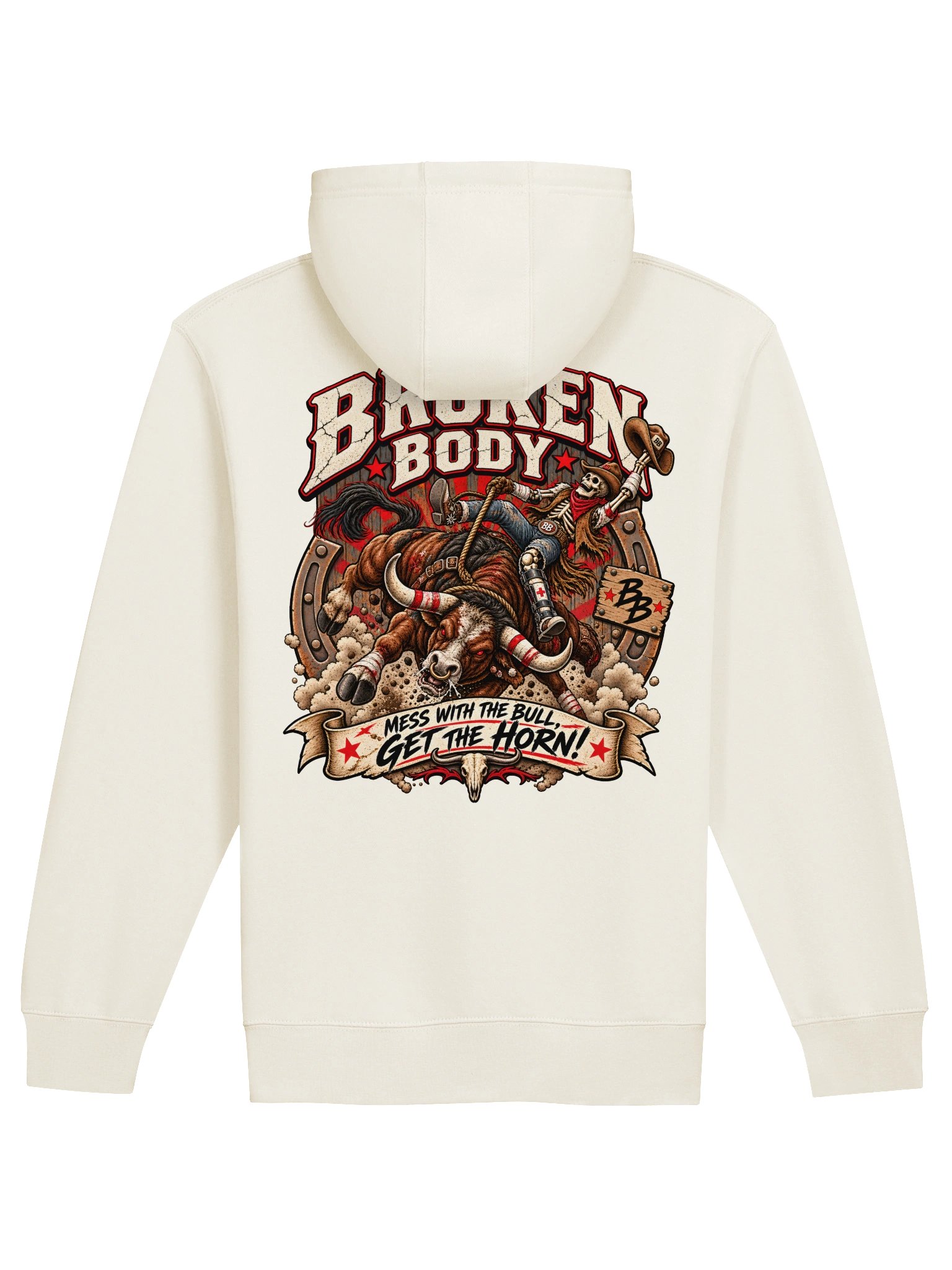 FLAT OUT BROKEN™ — MESS WITH THE BULL — FULL ZIP HOODIE product image (1)