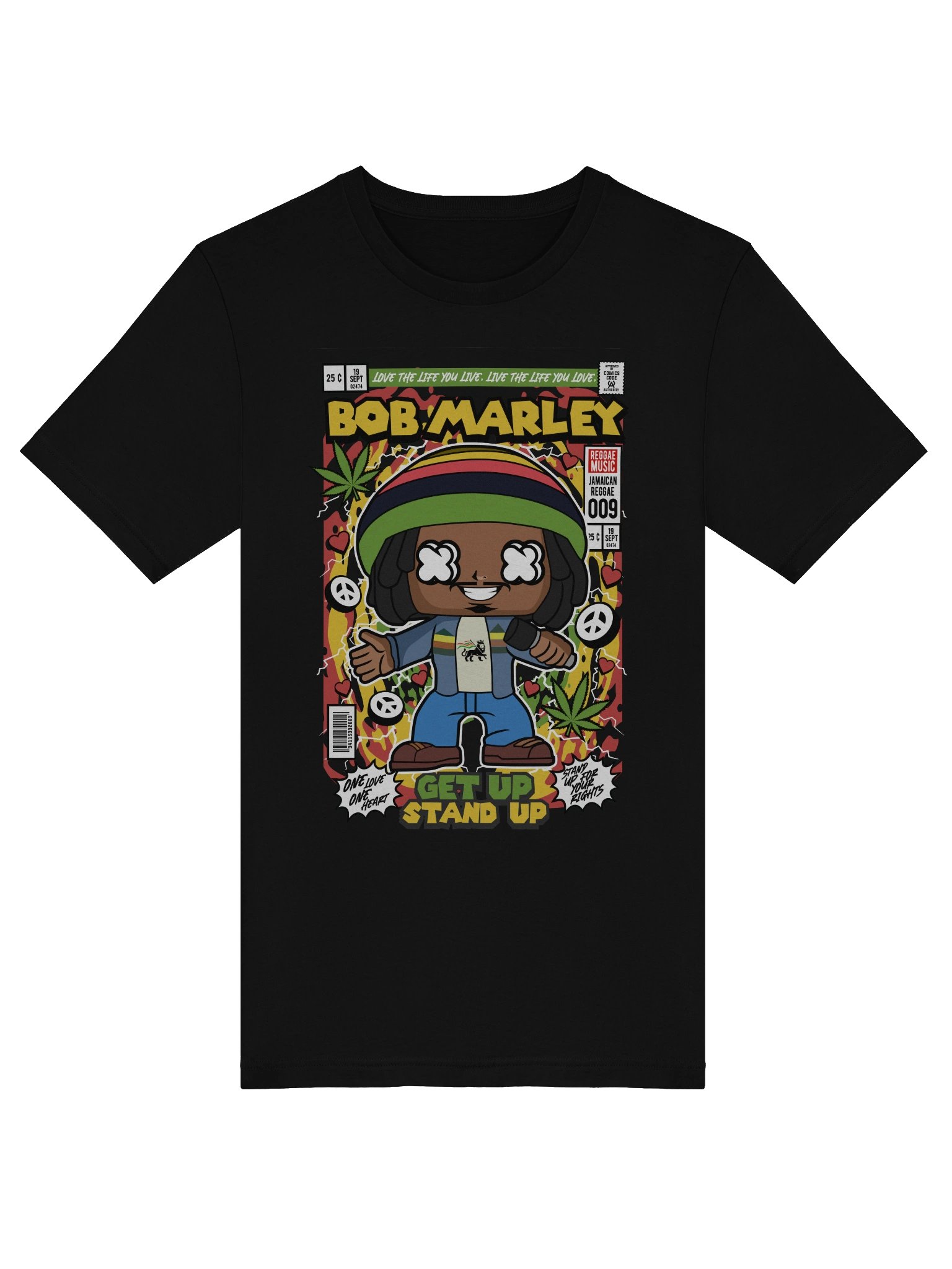 Vibrant Rasta Comic Beanie T-Shirt product image (5)