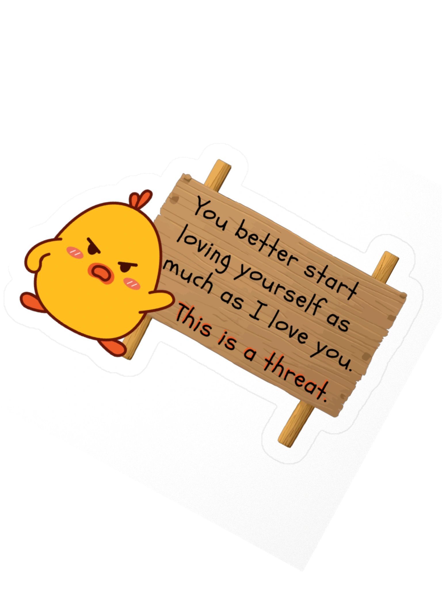 Self-Love Threat Chick Sticker product image (4)