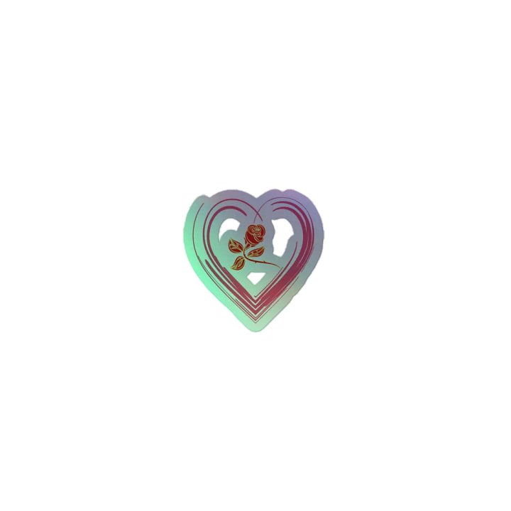 Golden Rose Heart Holographic Sticker product image (1)