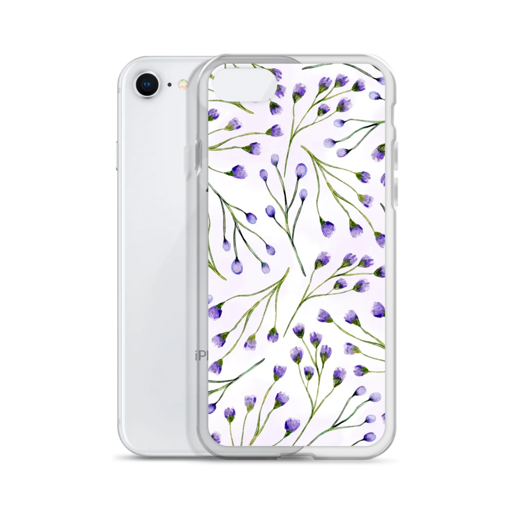 Lavender Flowers Watercolor Clear iPhone Case product image (55)
