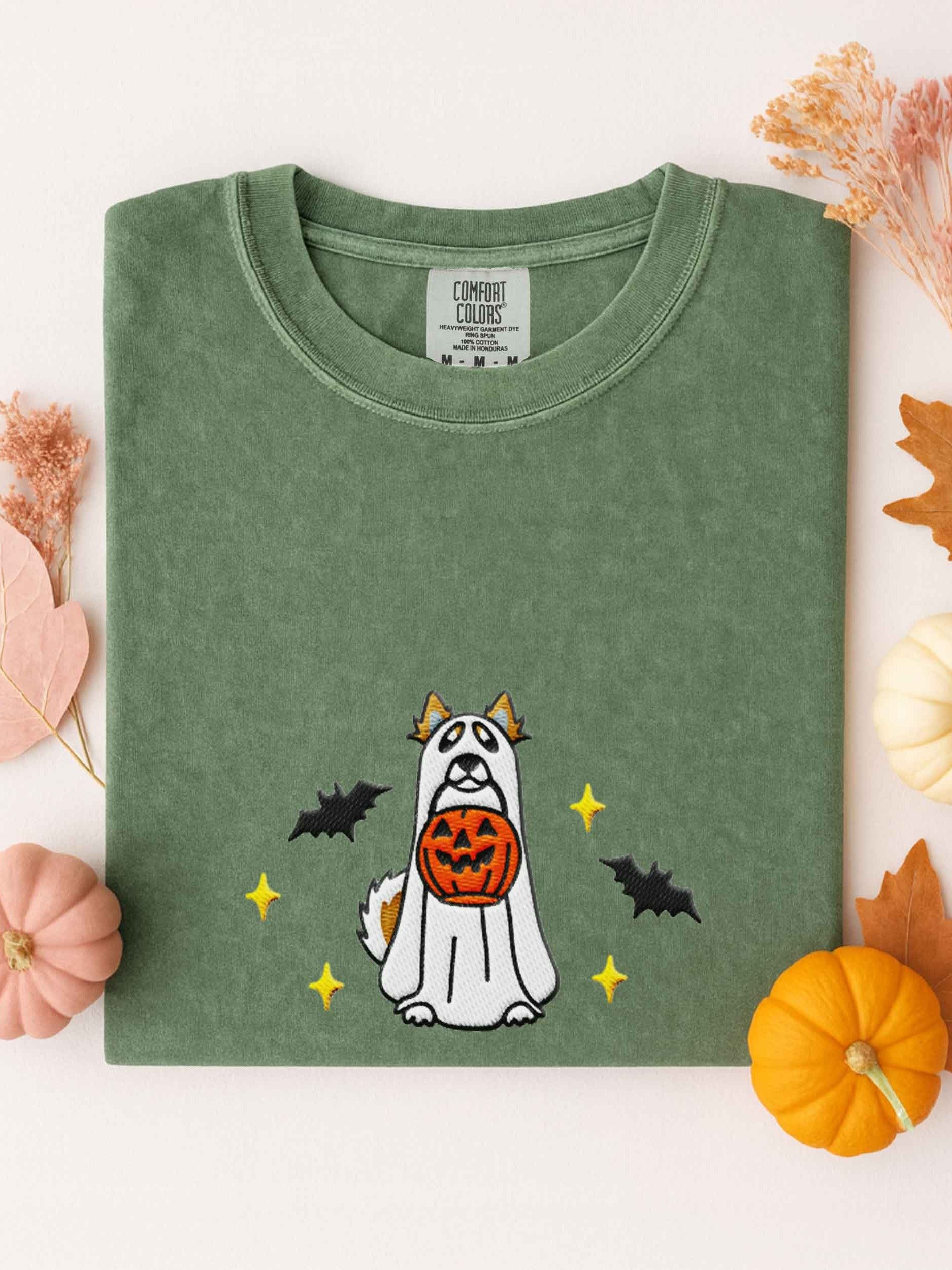 Halloween Alaskan Malamute(Brown) Embroidered T-Shirt product image (1)