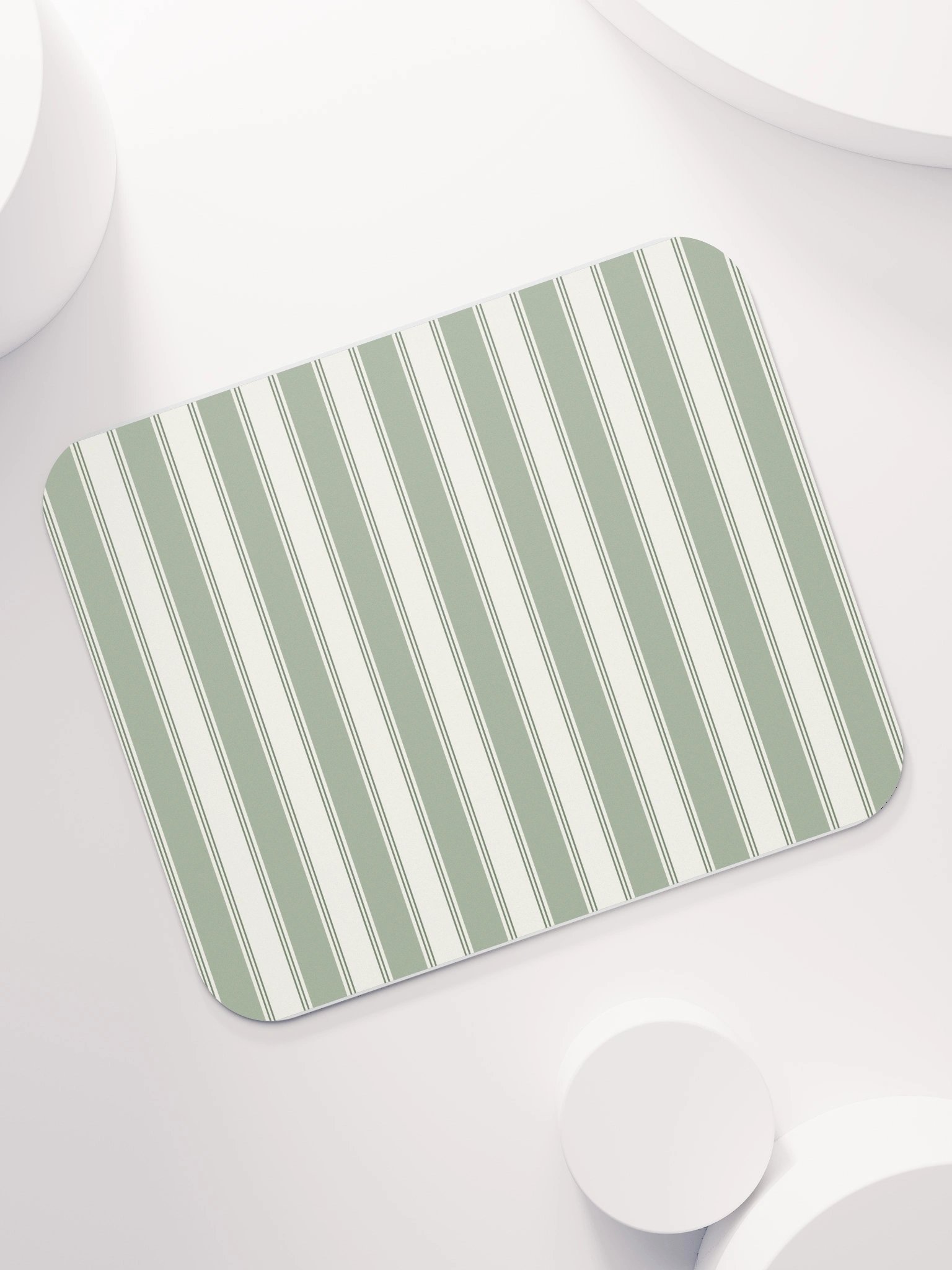 Atelier Sage — Sage & Ivory Pinstripe Mouse Pad product image (7)