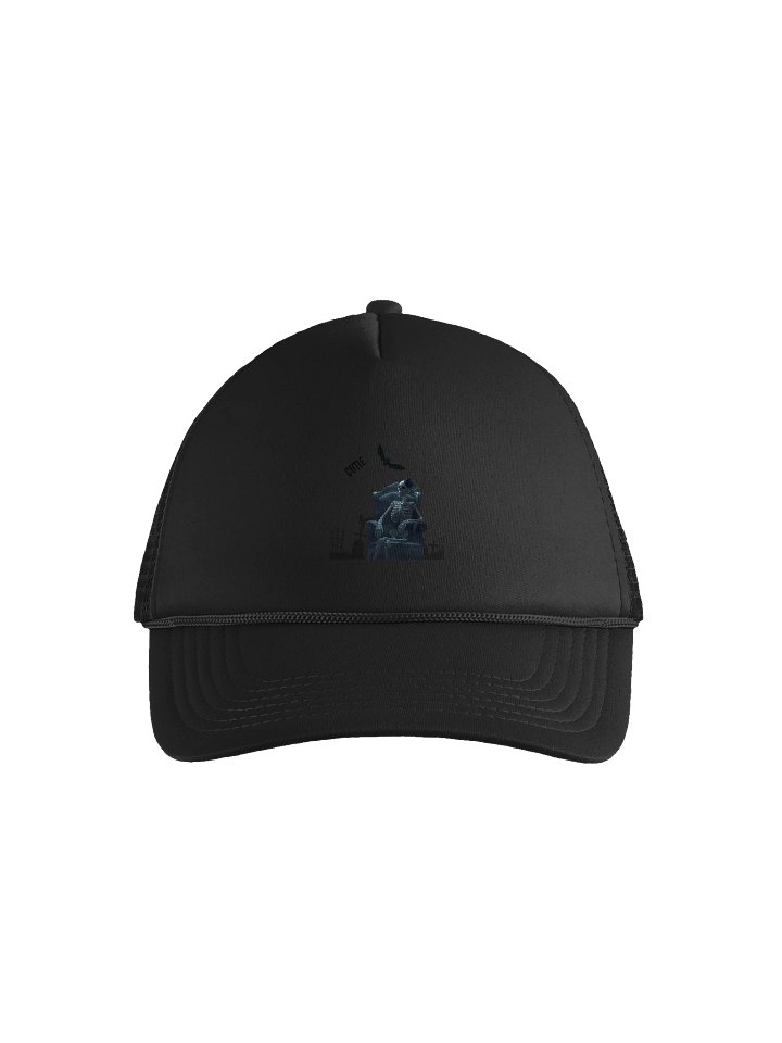 Noir Skeleton Chair Foam Trucker Hat product image (1)