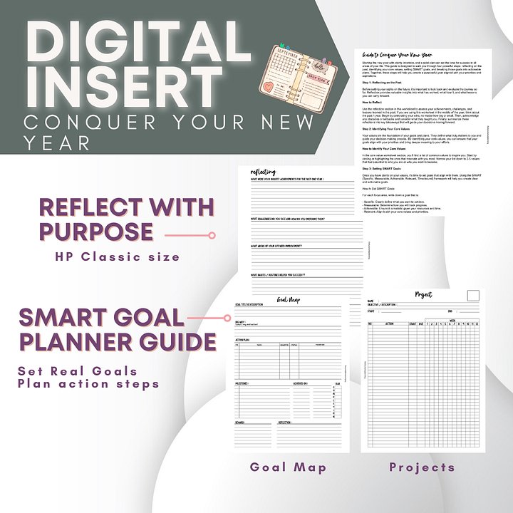 Conquer your New Year | SMART Goal Planner Guide | HP Classic Size product image (1)