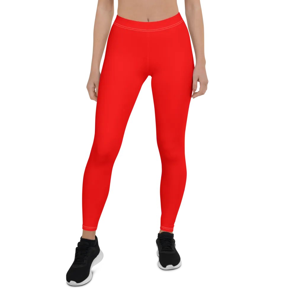 Plain Color Red Leggings product image (1)