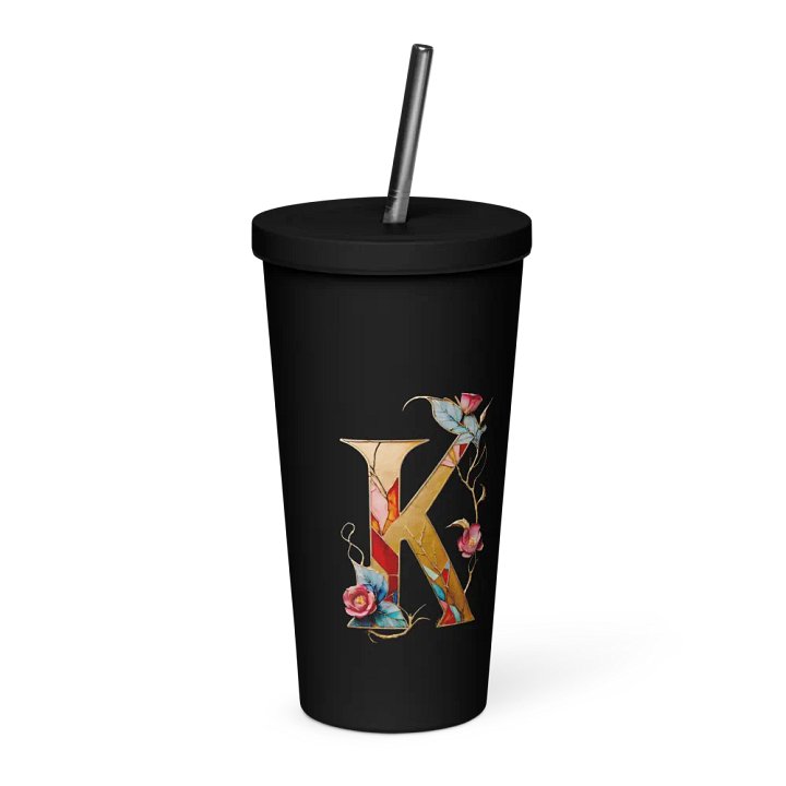 Valentine’s Monogram Letter K(6) Black Tumbler product image (2)