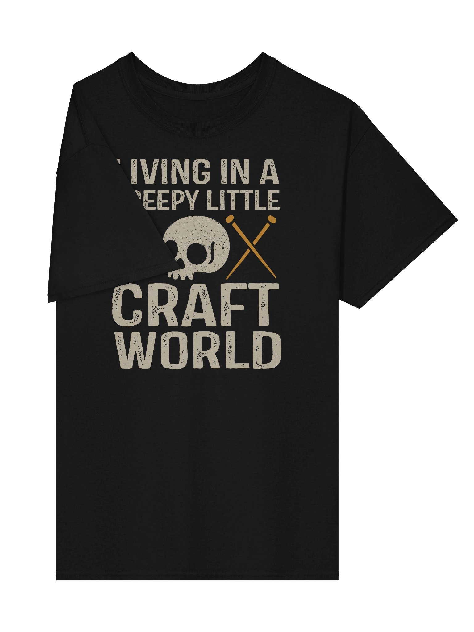 Creepy Little Craft World – Gothic Knitting & Crochet Skull Shirt product image (17)