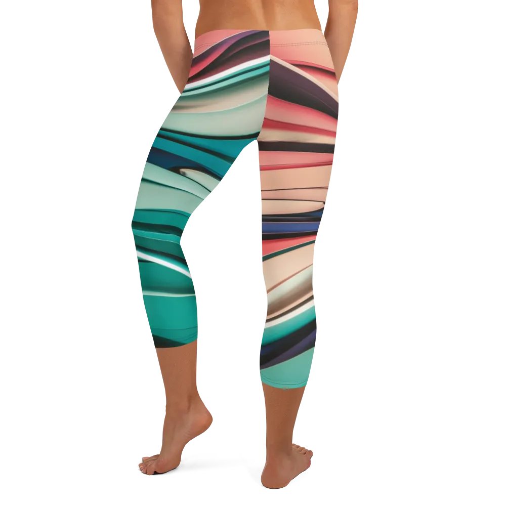 Exclusive Abstract Design Women's Capri Leggings - Vibrant Colours by TDS Music product image (5)