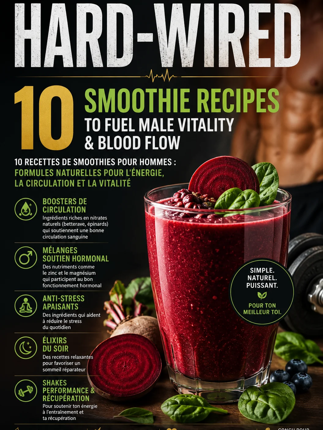 HARD WIRED : 10 Smoothie Recipes to Fuel Male Vitality & Blood Flow product image (1)