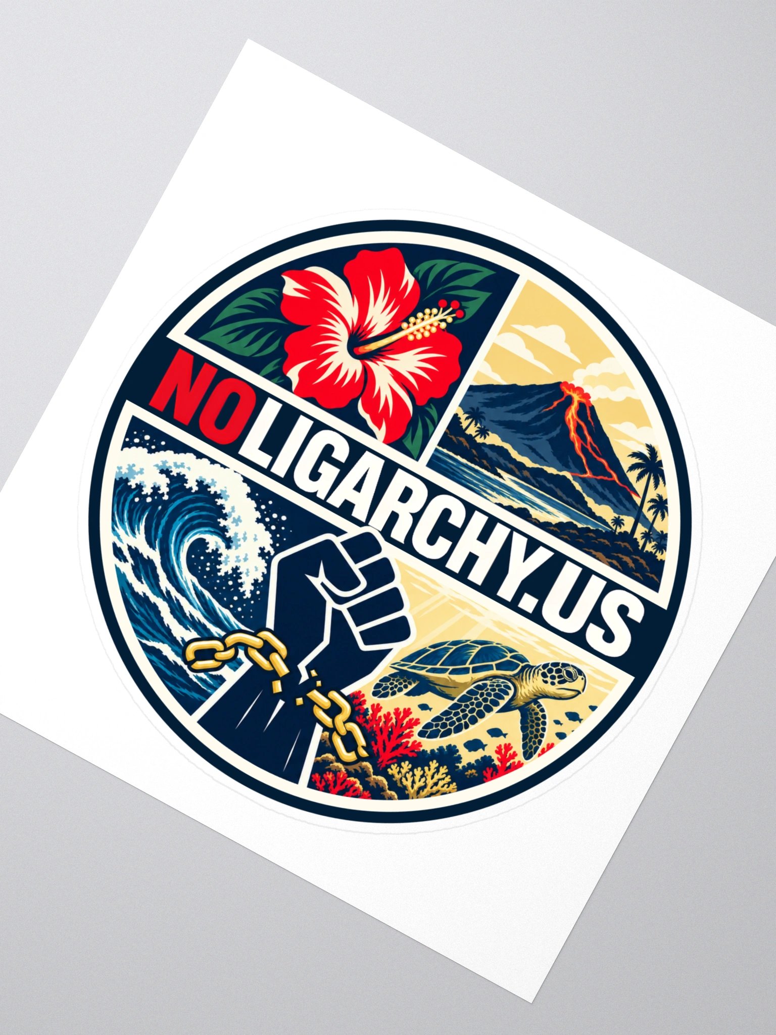 Hawaii NOLIGARCHY.US sticker product image (2)