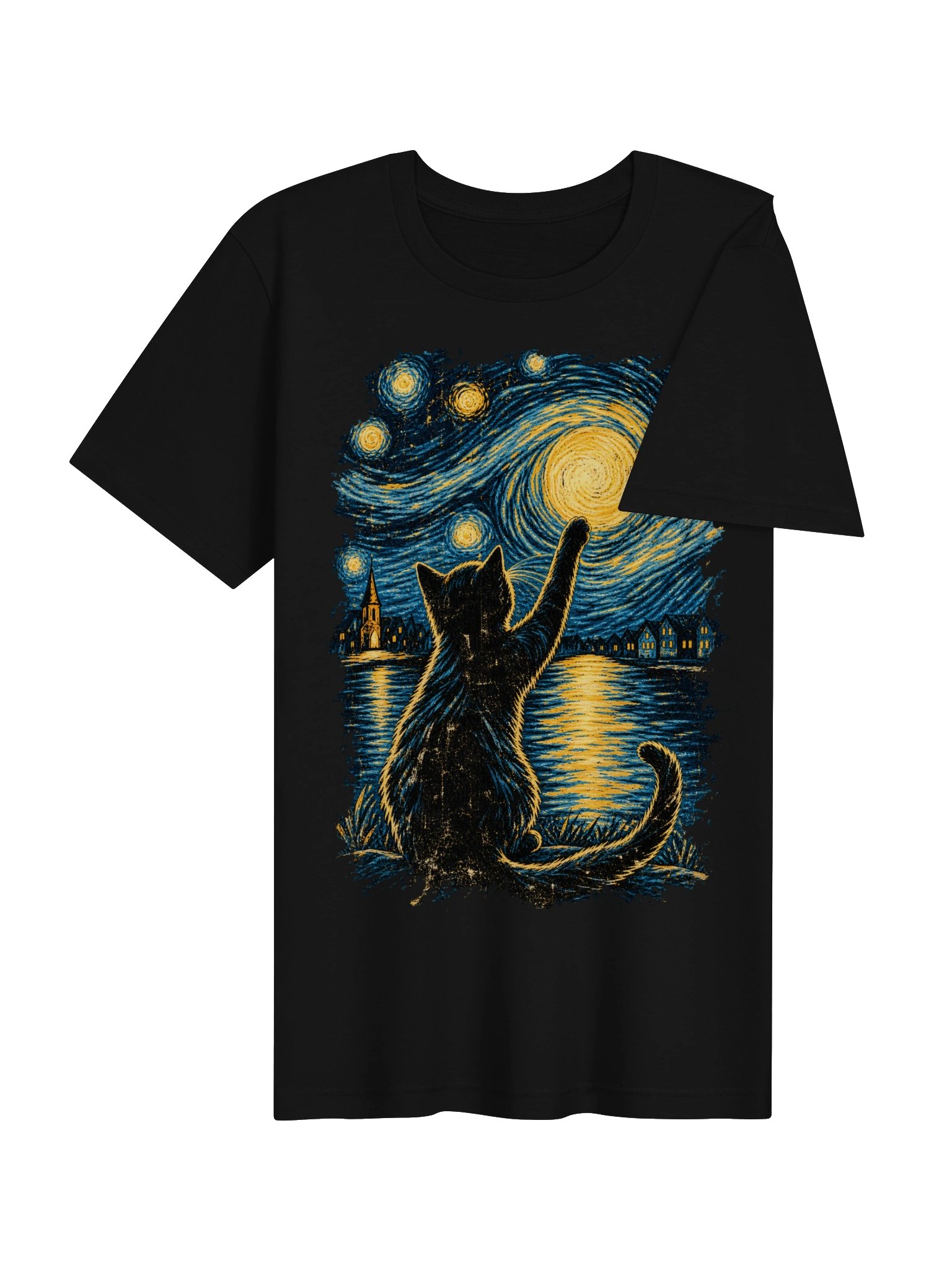 Camiseta Gato Noche Estrellada product image (6)