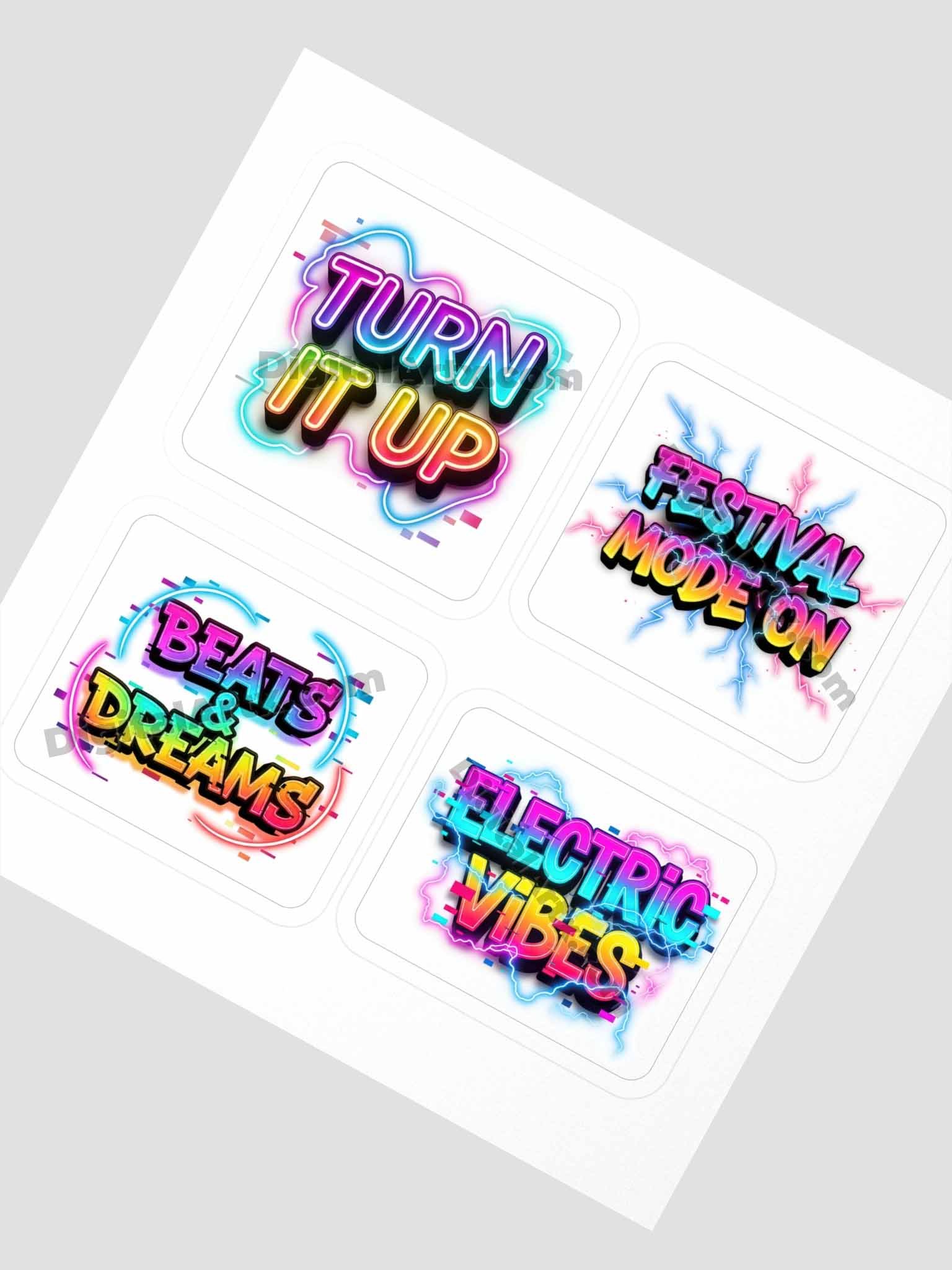 Neon Festival Vibes Sticker Set product image (2)