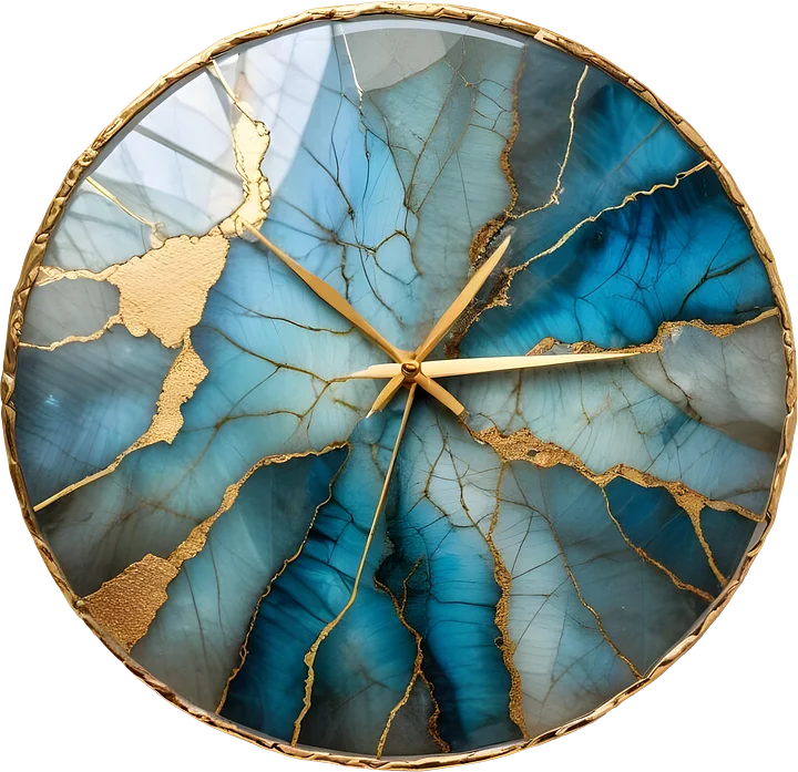 Celestial Grace – Luxury Design Labradorite Clock PNG product image (1)