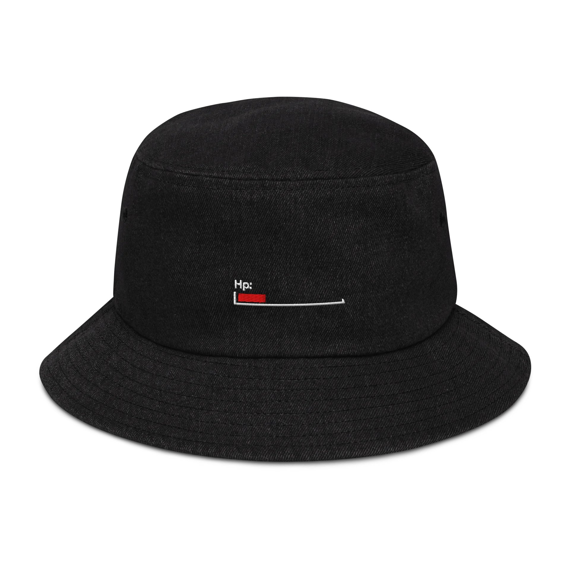 White Healthbar Embroidered on Bucket Hat product image (1)