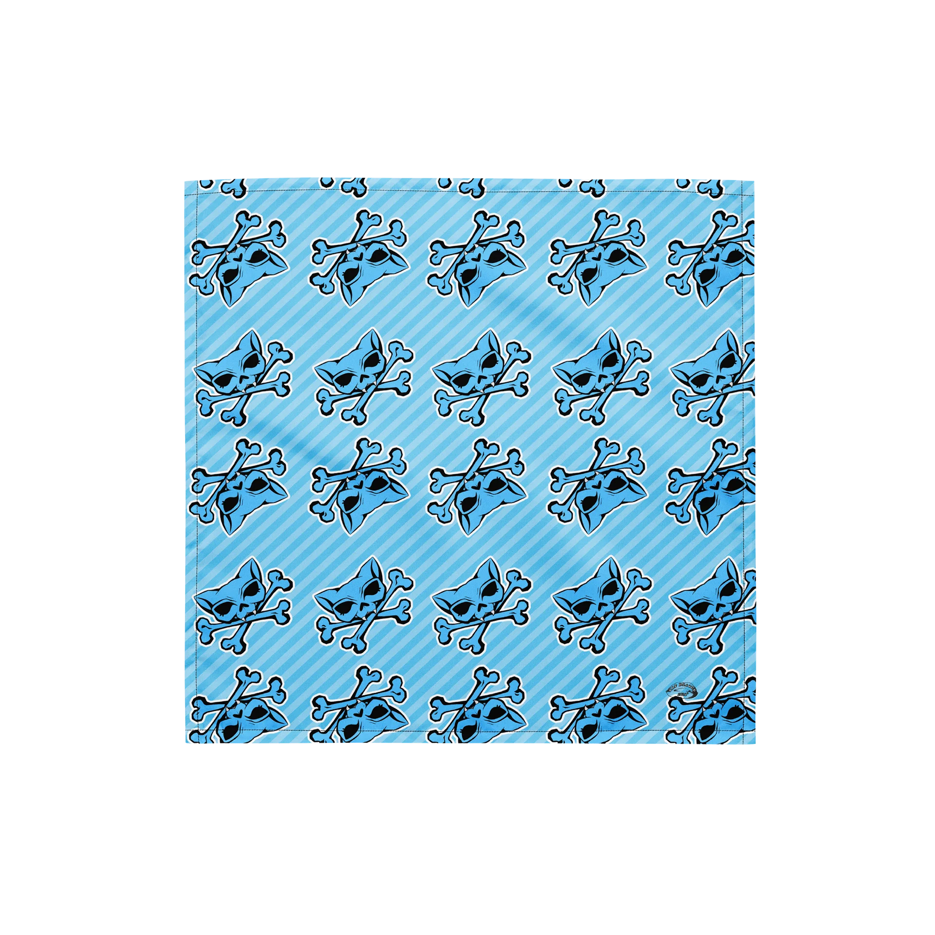 Light Blue Kat Skull Bandana product image (1)