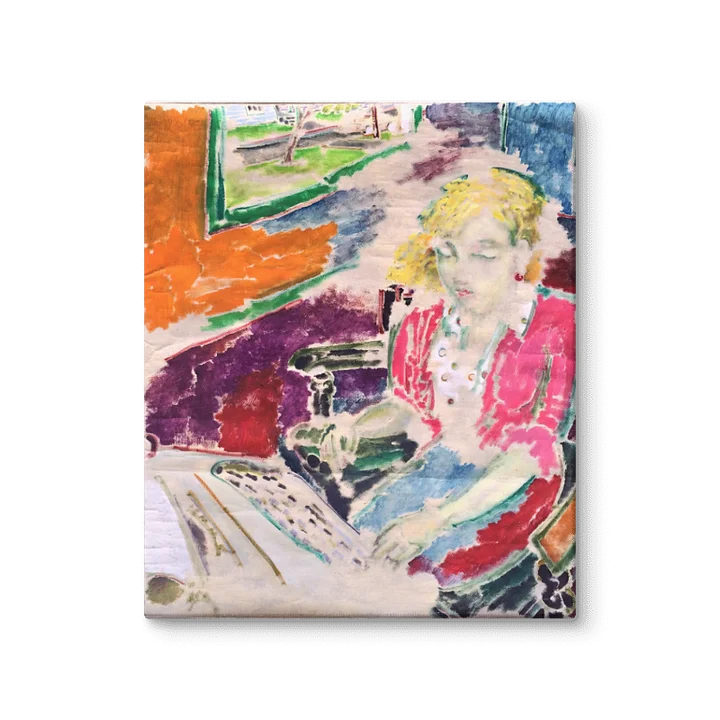 Woman Typing (1987) on canvas (20" x 24") product image (2)